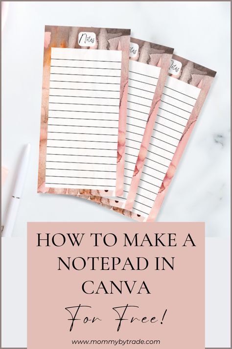 In this tutorial I will show you how to make a notepad in Canva for free! I give you step by step instructions and images to make the process easy and fun! This is a great way to personalize your notepads, as well as, add your own personality. #canvatutorial #diynotepad #diynotepadincanva #howtomakepersonalizednotepads #customnotepads #easydiynotepad #canvahowto #notepaddesign How To Make Notepads, Stationary Crafts Diy, How To Make Notepads To Sell, How To Make Notebooks To Sell, How To Make A Notepad, Diy Notepad Ideas, How To Make Stationary, Notepad Design Free Printable, Notepads Design Ideas