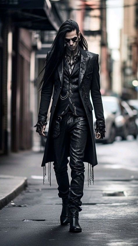 Male Wedding Outfit, Male Goth Fashion, Male Goth, Gothic Male, Gothic Fashion Men, Male Wedding, Wedding Outfit Men, Night Forest, Goth Fashion