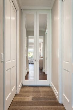 Hallway Closet Doors, Hallway Door Ideas, End Of Hallway, Closet Door Ideas, Old Closet Doors, French Closet Doors, Glass Closet Doors, Hallway Door, Modern Hall