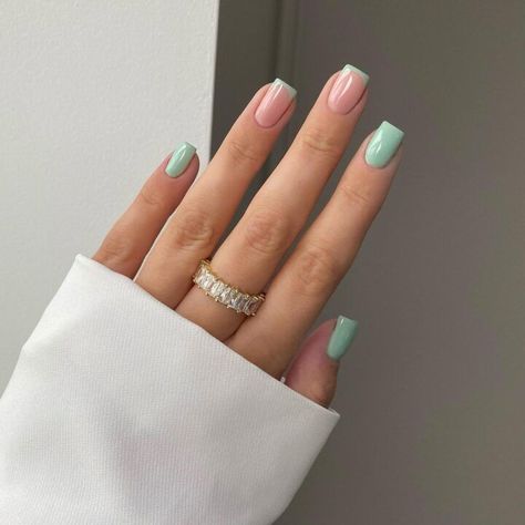 Mint Nails, Simple Gel Nails, Casual Nails, Short Acrylic, Nail Idea, Cute Gel Nails, Nails 2023, Short Acrylic Nails Designs, Dipped Nails