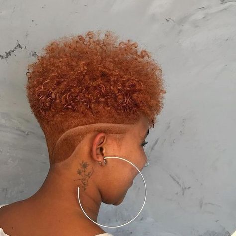 Tapered Natural Hair For Black Women, Short Copper Hair On Black Women, Women Tapered Haircut, Tapered Cuts For Black Women, Tapered Haircut Natural Hair, Afro Hairstyles For Women, Tapered Cut Natural Hair, Undercut Natural Hair, Tapered Natural Hair Cut