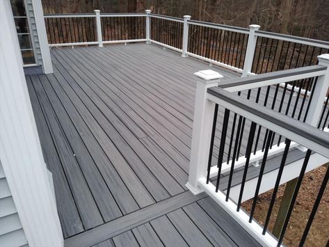 Deck Building & Installation Services from DiGiorgi Roofing & Siding Deck Handrail Ideas, Front Decks, Handrail Ideas, Deck Handrail, Trex Decking, Deck Railing Ideas, Deck Restoration, Deck Colors, Dream Deck