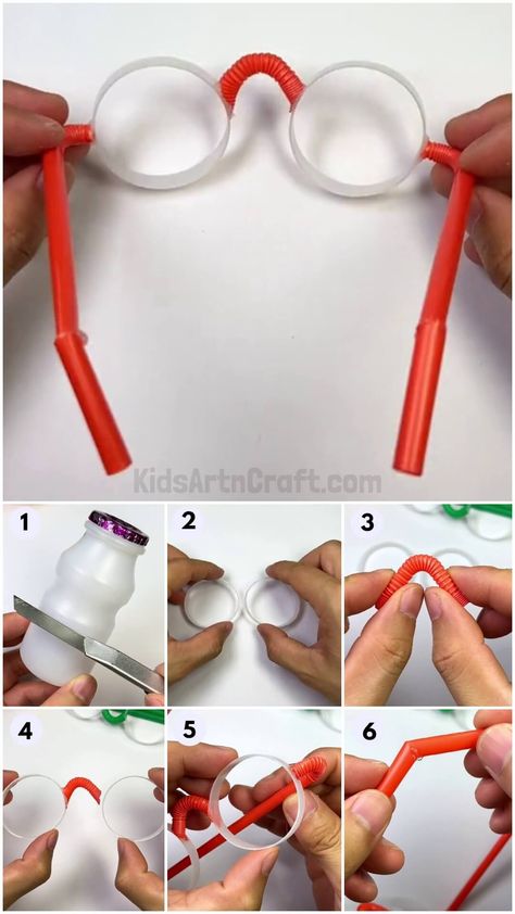 DIY Eye Glasses Craft Using Plastic Bottle & Straw Step-by-step tutorial Check more at https://www.kidsartncraft.com/eye-glasses-plastic-bottle-straw-craft-tutorial/ Diy Eye Glasses, Pipe Cleaner Glasses For Kids, Handmade Fun Plastic Sunglasses, Cheap Fun Plastic Sunglasses, Playful Handmade Plastic Sunglasses, Cheap Novelty Plastic Sunglasses, Straw Craft, Straw Crafts, Craft Tutorial