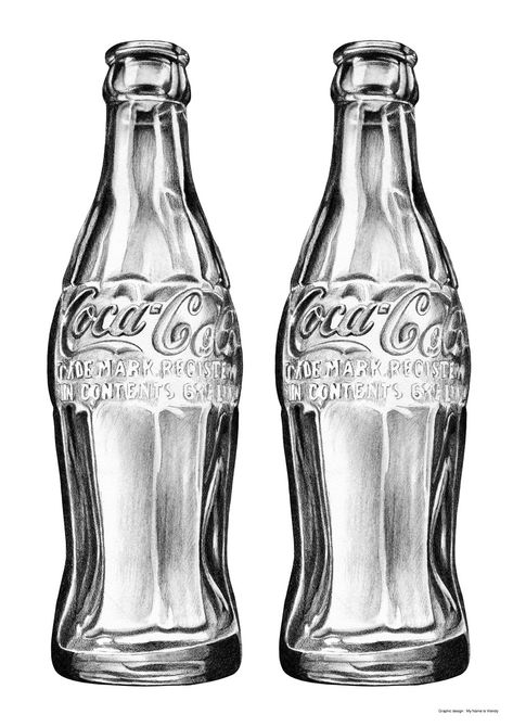 Coke Bottle Tattoo Outline, Glass Coke Bottle Tattoo, Coke Bottle Drawing, Realistic Bottle Drawing, Coke Bottle Sketch, Coca Cola Bottle Drawing, Coke Bottle Illustration, Reflection Drawing, Glass Drawing