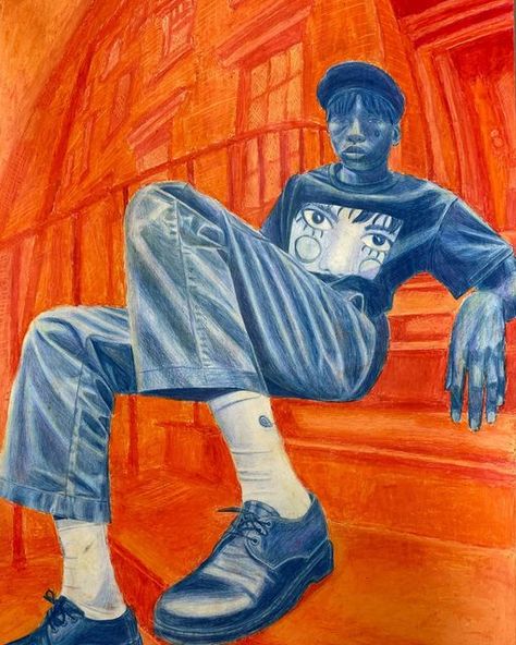 City Boy, Oil Pastel Art, Pencil Crayon, Crayon Art, Arte Sketchbook, Arte Inspo, A Level Art, Ap Art, Light Academia