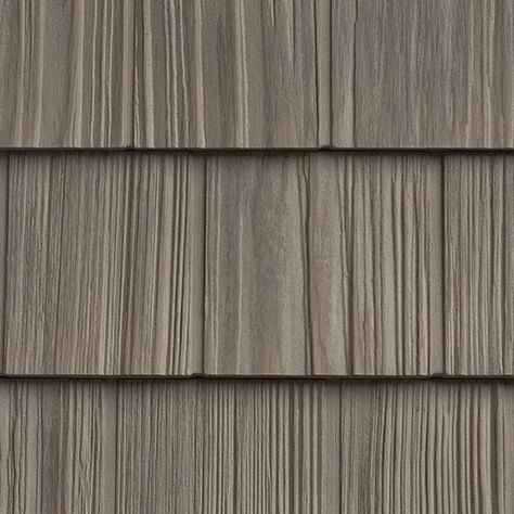 THIS IS THE ONE. The Foundry "Vintage Taupe" Mitten Products Colors Vinyl Cedar Shake Siding, Exterior Cottage, Vinyl Shake Siding, Cedar Shake Siding, Older Homes, Shake Siding, Cedar Shakes, Siding Colors, Cedar Siding