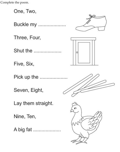 One two buckle my shoe worksheet Shoe Coloring Pages, One Two Buckle My Shoe, Rhyming Preschool, Buckle My Shoe, Nursery Rhyme Crafts, English Activity, Nursery Worksheets, Nursery Rhymes Preschool, Nursery Rhyme Theme