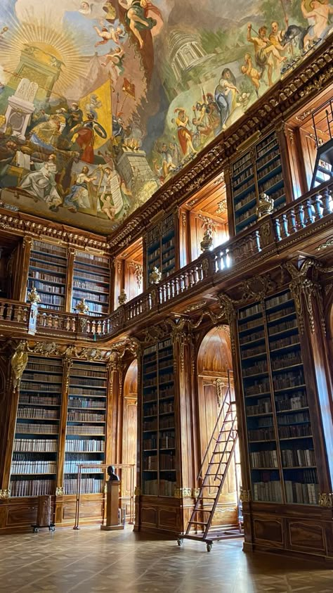 Czech Culture, Dream Library, Beautiful Library, Prague Travel, Library Aesthetic, Castle House, Home Building Design, Beautiful Places Nature, Beautiful Architecture