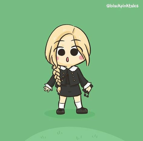 #rosé Kpop Chibi Blackpink, Rosé Chibi, Rosé Cartoon, Kpop Chibi, Rose And Rosie, Blackpink Funny, Rose Black, Rose Art, Rosé Blackpink