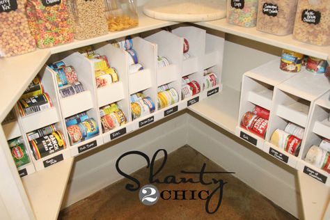 DIY can storage for the pantry, I like these way better than the ones you buy! Pantry Organization Hacks, Food Organization, Diy Spice Rack, Organized Pantry, Canned Food Storage, Pantry Remodel, Diy Spices, Organisation Hacks, Can Storage