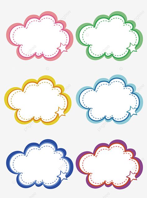 Cloud Cartoon, Dialogue Bubble, Cloud Texture, Teacher Classroom Decorations, Border Vector, Colorful Borders Design, Colorful Borders, Graphics Design Ideas, Cloud Design