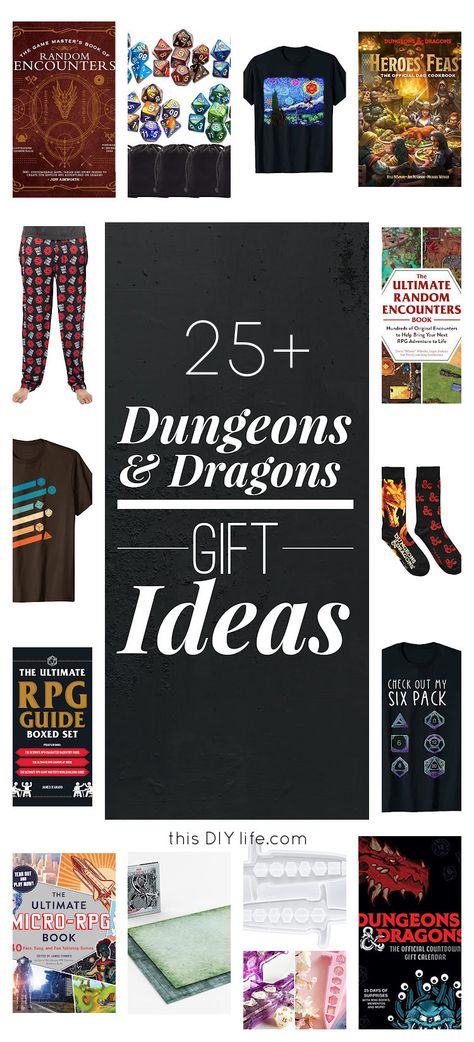 Looking for Dungeons and Dragons Gifts for D&D Players and Dungeon Masters? You're in the right place. Our family has been happily immersed in DND for years now. And if you're buying gifts for fans too we've created this idea guide to help you find the perfect gift, whether it's D&D Christmas Gifts or any occasion. Functional Gifts, Dungeons And Dragons Gifts, Dnd Gift, Diy Stocking Stuffers, Masters Gift, Delicious Christmas Cookies, Diy Stockings, Pants Gift, Dragons Gift