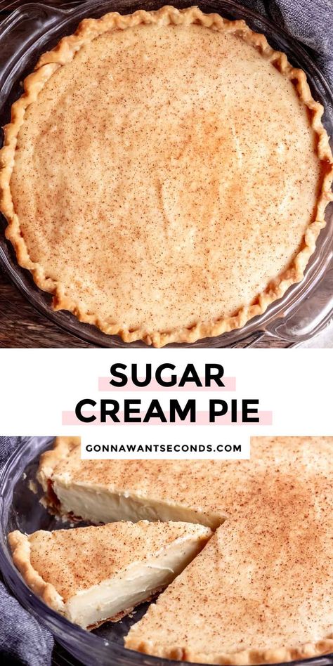 Old Fashioned Cream Pie, Sugar Cream Pie Recipe Indiana Amish, Sour Cream Pie Recipes, Sugar Cream Pie Indiana, Best Pie Recipe, Wicks Sugar Cream Pie Recipe, Condensed Milk Pie, Sweet Cream Pie, Vanilla Cream Pie