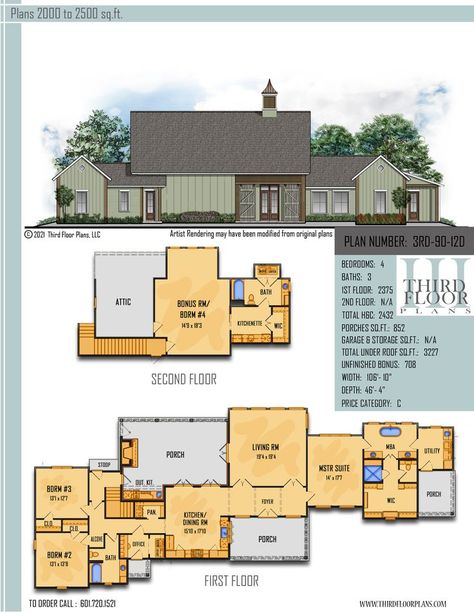 $700.00 House Plans 9 sets Acadian Cottage, Porch With Fireplace, Large Walk In Closet, House Plans 2 Story, Large Porch, Master Suite Bedroom, Fireplace Outdoor, Porch Fireplace, Open House Plans