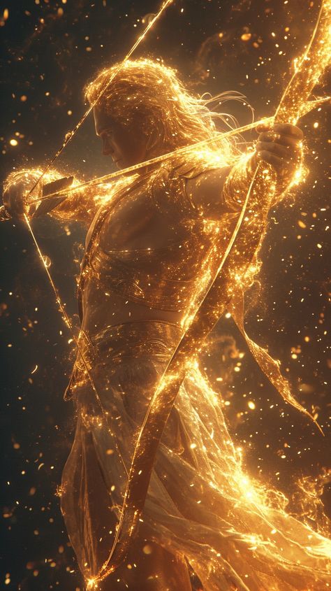 The golden archer Light Goddess, الفن الرقمي, Spiritual Knowledge, Vedic Art, Bow And Arrow, Shree Ram, Fantasy Aesthetic, Arte Fantasy, God Illustrations