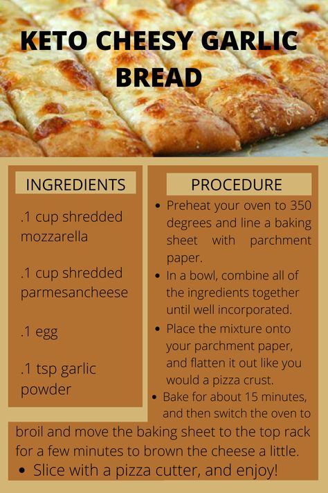 No Carb Food List, Keto Diet Guide, Cheesy Garlic Bread, Low Carb Pizza, Low Carb Eating, Keto Cooking, Healthy Low Carb Recipes, Keto Recipes Dinner, Low Carb Snacks