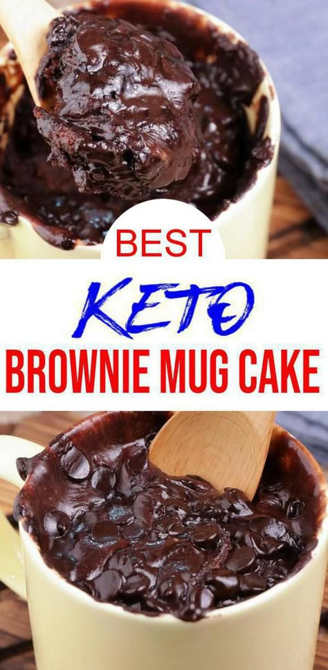 YUMMY Keto Mug Cake Recipes. Easy keto recipes for most AMAZING brownie in a mug. Microwave 90 second cake in a mug.Great idea low carb - ketogenic diet simple ingredient #chocolate brownie mug cake recipe.Made w/ delicious chocolate -healthy clean eating recipe.Gluten free,sugar free baking-cooking. Fathead dough brownie. Keto desserts idea, keto snacks or sweet treat.Great keto beginners recipe or advanced low carb diet recipe.Perfect summer desserts, healthy clean eating. #snacks #easyrecipe Mug Cake Recipes Easy, Brownie Mug Cake, Brownie Mug, Mug Brownie Recipes, Low Carb Mug Cakes, Keto Chocolate Mug Cake, Keto Mug, Carb Dishes, Keto Cakes