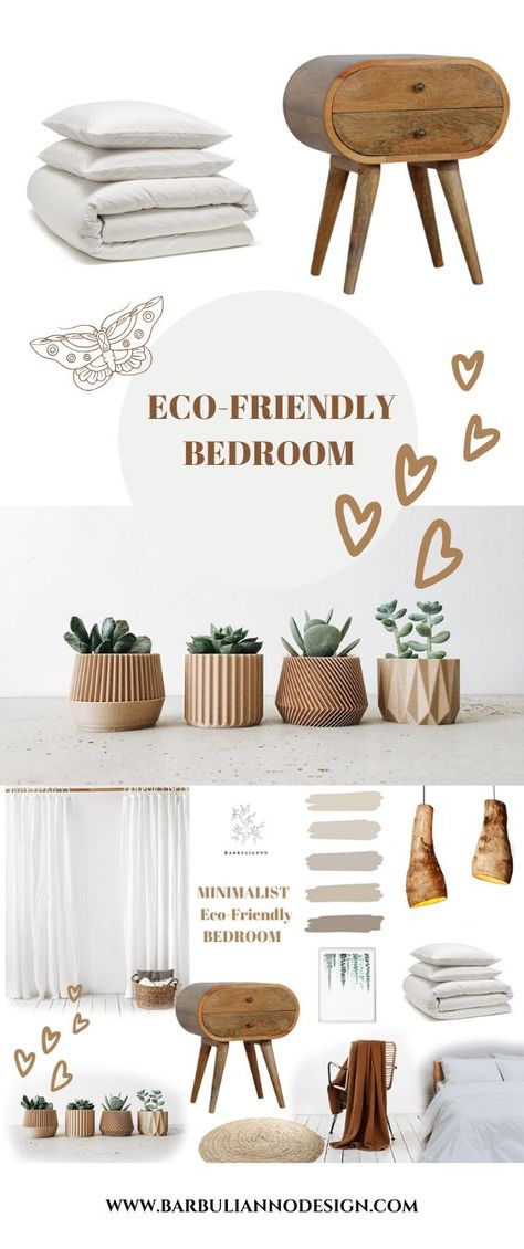 Inspired by Minimalist, organic, kind to Earth vibe I designed this Inspirational Mood Board for you creatives where you can easily source affordable yet stylish Eco-friendly home decor. #ecofriednlyhomedecor #sustainableliving #sustainablehome #sustainablehomedecor #moodboard #bedroommoodboard Eco Friendly Bedroom Decor, Eco Home Sustainable Living, Eco Friendly Bedroom, Sustainable Interior Design, Eco Friendly Cars, Eco Friendly Art, Eco Friendly Furniture, Sustainable Decor, Eco Friendly Home