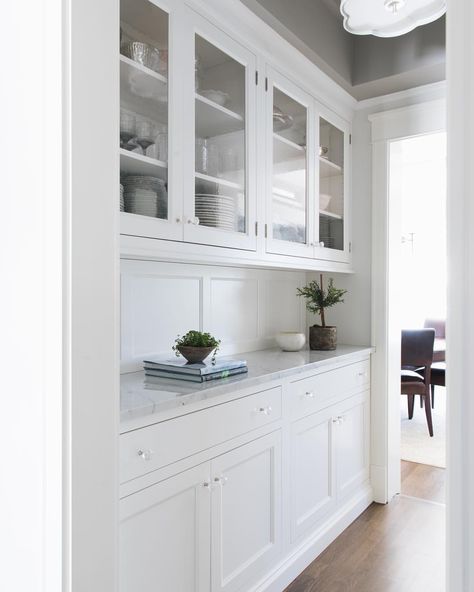 You don’t need much room for a knockout Butler’s Pantry. We tucked this into a pass-through space on the way to the Dining Room at our… Kitchen Pantry Design Ideas, Pantry Design Ideas, Dining Room Built In, Jean Stoffer, Dining Room Cabinet, Dining Room Remodel, Butlers Pantry, Dining Design, Kitchen Pantry Design