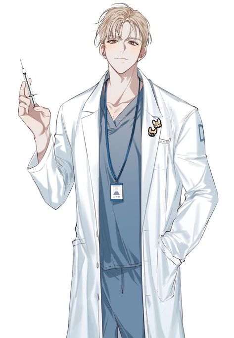 Male Nurse Character Design, Anime Doctor Drawing, Nurse Drawing, Boy Body, Doctor Drawing, Nurse Art, Boy Drawing, Drawings Of Friends, Anime Pixel Art