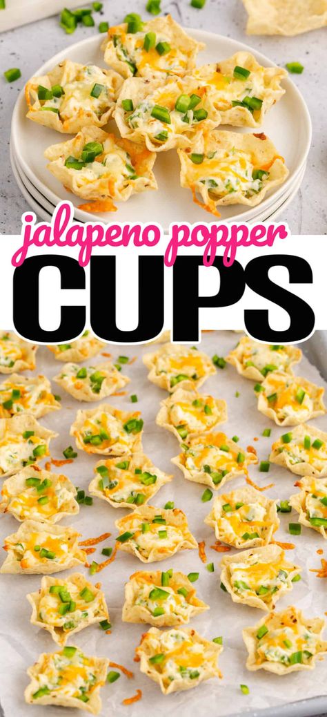 Jalapeno Popper Cups make game days an even bigger hit with four simple ingredients in less than 20 minutes! Each scoop is a tasty kick! #RealHousemoms #jalapeno #jalapenopopper #tortillachips #tostitosscoops #creamcheese #mexicancheese #appetizer #fingerfood #gameday #superbowl #partyfood Tostitos Scoops Appetizers, Jalapeno Popper Cups, Jalapeno Appetizer, Jalapeno Popper Bites, Tostitos Scoops, Tortilla Cups, Jalapeno Dip, Jalapeno Popper Dip, Breakfast Appetizers