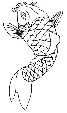 Japanese Koi Fish Tattoo, Fish Outline, Koi Fish Drawing, Fish Drawing, Koi Art, Idee Cricut, Koi Tattoo, Tattoo Templates, Koi Fish Tattoo