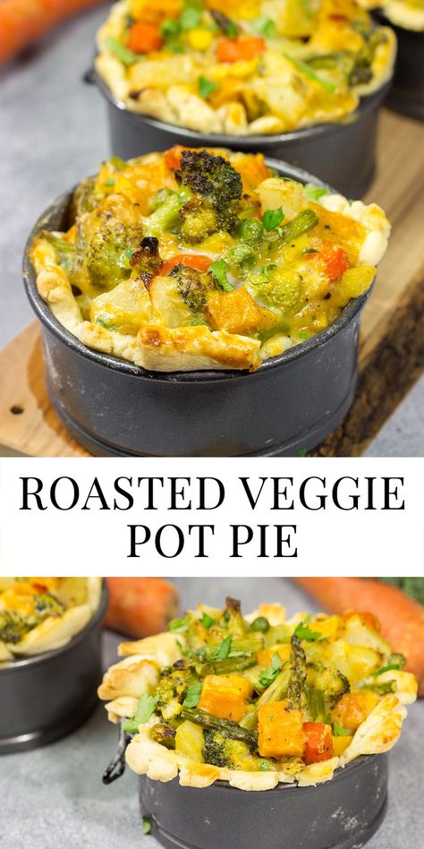 Roasted Vegetable Pot Pie, Veggie Pie Recipe, Vegetarian Pot Pie Recipe, Meatfree Monday, Veggie Pot Pie Recipe, Vegetable Pie Recipes, Veg Pie, Veggies For Dinner, Veggie Pie