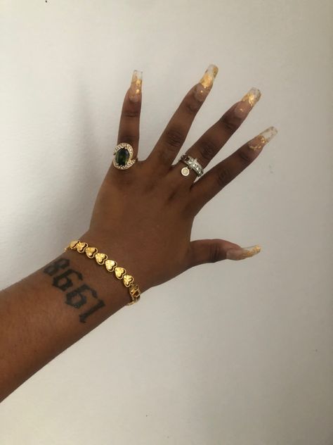 Gold Flake Nails, Gold Flake, Cartier Love, Gold Flakes, Cartier Love Bracelet, Love Bracelets, Hand Henna, Hand Tattoos, Nail Inspo