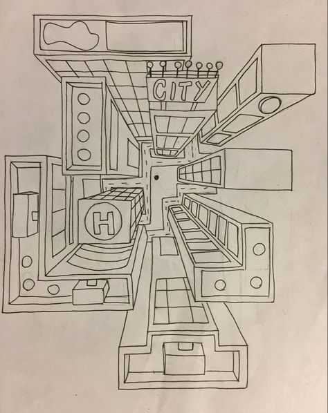 Birds Eye View City Drawing, City Top View Drawing, City Birds Eye View Drawing, Bird View Perspective Drawing, Buildings Birds Eye View, Bird Eye View Drawing, Birds Eye View Drawing Perspective, Birds Eye View Drawing, Bird Perspective