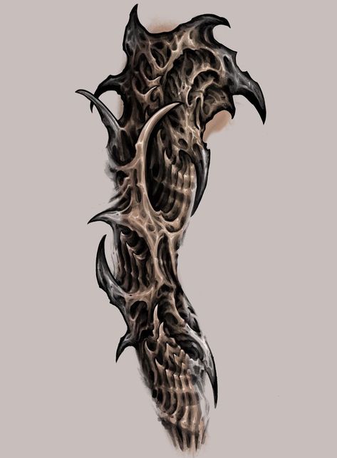 Organic Biomechanical Tattoo Design, Bio Organic Tattoo Design, Bioorganic Tattoo Design, Organic Tattoo Design, Biomech Tattoo, Tattoo Tv Shows, Biomechanical Tattoo Design, Bio Mechanical, Bio Organic Tattoo