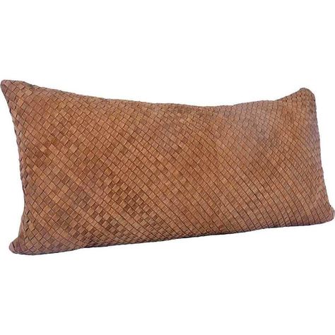 Leather Woven Lumbar Pillow Leather Pillows, Transitional Contemporary, Decorative Lumbar Pillows, Woven Pillows, Over The Edge, Abstract Pillows, Long Lumbar Pillow, Leather Pillow, Reversible Quilt