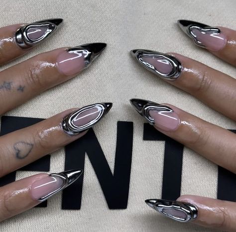 Black 3d Nails, Nails Xoxo, Black Gel Nails, Drip Nails, Edgy Nails, Nails Desing, Fire Nails, 3d Nail Art, Nails Inspo