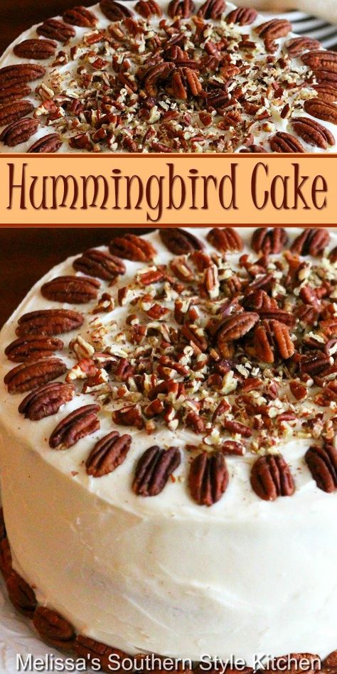 Hummingbird Cake Recipes, Desert Ideas, Hummingbird Cake, Tasty Desserts, Savory Cakes, Dessert Lover, Classic Desserts, Coconut Cake, Cakes And Pies