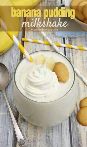 Ice Cream Drinks Nonalcoholic, Milkshake Banana, Pudding Milkshake, Banana Pudding Milkshake, Easy Milkshake, Easy Delicious Dessert, Banana Milkshake Recipe, Milkshake Smoothie, Dessert Banana