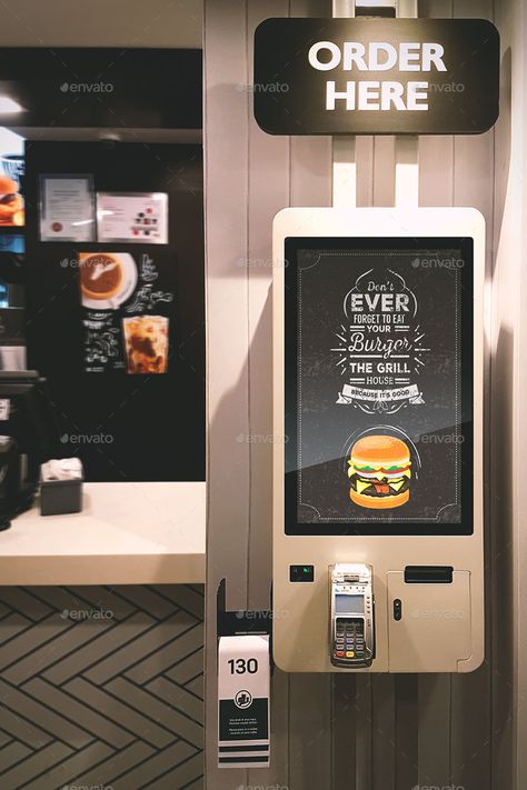 Self Ordering Kiosk Design, Cafe Equipment, Kiosk App, Kiosk Store, Kiosk Machine, Digital Kiosk, Coffee House Design, Digital Menu Boards, Restaurant Order