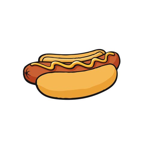 Sausage Cartoon, Hot Dog Illustration, Hot Dog Drawing, Hot Dog Cartoon, Hod Dog, Hot Dog Pizza, Dog Drawing Tutorial, Sausage Bread, College Night