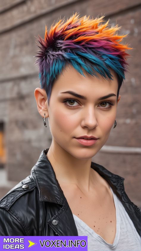 Dyed Short Hair Pixie, Edgy Short Hair For Women, Pixie Color Ideas, Short Hair With Shaved Side, Short Pixie With Undercut, Shaved Pixie Cut Edgy, Hair Color Pixie Cut, Short Hair Colors, Pixie Cut Shaved Sides