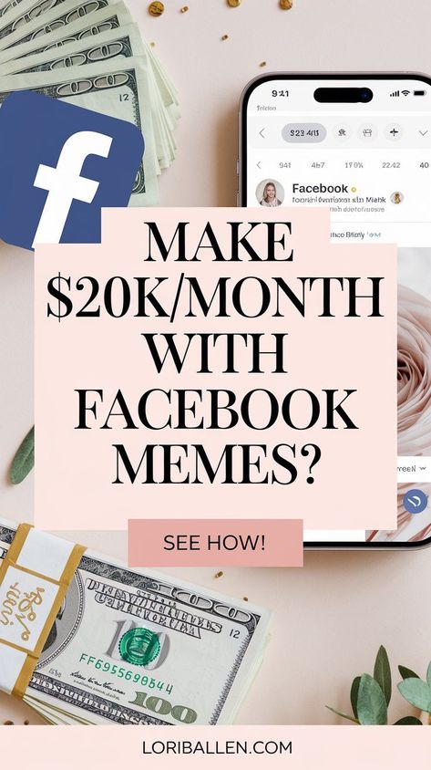 Discover how one savvy digital entrepreneur turns Facebook memes into a $20,000/month income. Learn the exact strategies and tips that you can apply today to start monetizing your social media presence. Click through to see how you can make money with simple, everyday content! #FacebookMarketing #SideHustle #MakeMoneyOnline Facebook Monetization, Facebook Account, Digital Entrepreneur, Social Media Presence, Facebook Memes, How To Turn, Facebook Marketing, Money From Home, Make Money From Home