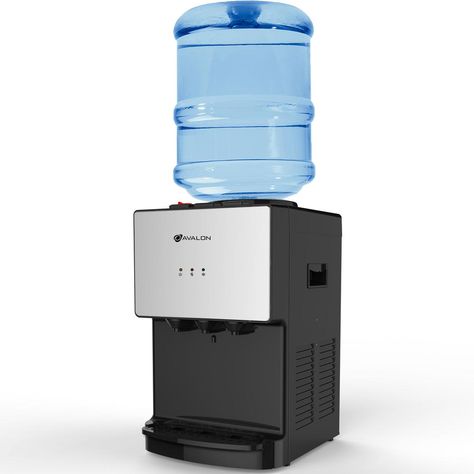 Premium Hot/Cold Top Loading Countertop Water Cooler with Child Safety Lock, Grays Kitchen Hot Water Dispenser, Small Water Dispenser, Elkay Built In Water Dispenser, Hot And Cold Water Dispenser, Desktop Water Dispenser, Steel Water Tanks, Water Spout, Fresh Drinks, Water Faucet