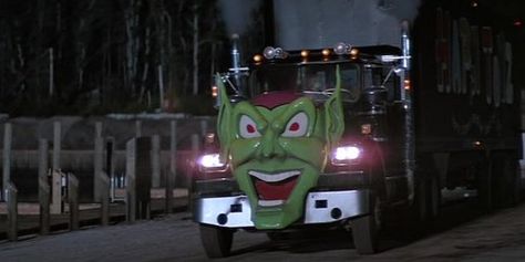 Maximum Overdrive Goblin Truck | The House of Sparrows Maximum Overdrive, Tv Cars, King Photo, Thanksgiving Wallpaper, Horror Movie Icons, Green Goblin, Sparrows, Cars Movie, Cinematic Photography