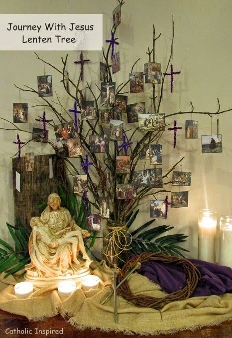 Journey With Jesus, Jesus Tree, Lenten Activities, Catholic Lent, Prayer Stations, Lenten Season, Catholic Decor, Catholic Crafts, Stations Of The Cross