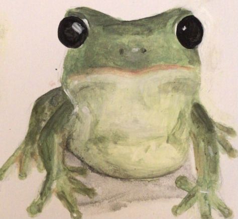 Australian Tree Frog, Tree Frog Painting, Cottagecore Painting, Frog Painting, Frog Wallpaper, Frog Drawing, Square Painting, Frog Art, Grunge Art