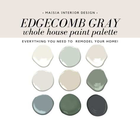 EDGECOMB GRAY Benjamin Moore Paint Color Interior Color - Etsy Edgecomb Grey Color Palette, Edgecomb Gray Coordinating Green, Edgecomb Gray Palette, Edgecomb Gray Coordinating Colors, Edgecomb Gray Benjamin Moore, Benjamin Moore Wedgewood Gray, Benjamin Moore Color Palette, Gray Owl Paint, Color Palette Home