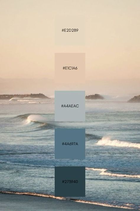 Summer Pastel Colour Palette, Pantone Colour Palettes Blue, Blue Desert Aesthetic, Surf Colour Palette, Beach Pallet Colors, Surf Color Palette, Ocean Blue Color Palette, Palette Bleu, Ocean Color Palette