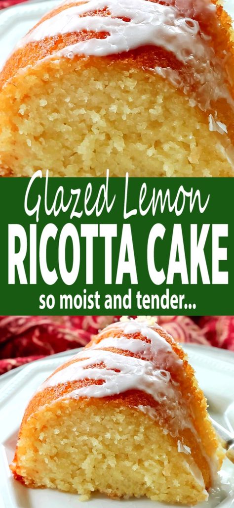 Lemon Ricotta Cake Recipes, Recipe Using Ricotta, Lemon Baking, Ricotta Cake Recipes, Lemon Ricotta Cake, Ricotta Cheese Recipes, Citrus Cake, Cake Lemon, Lemon Bar