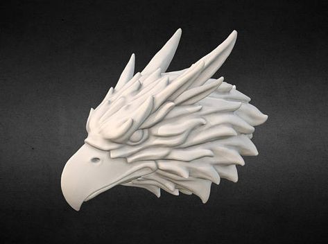 Griffin Head, Eagle Head, Animal Heads, Print Models, Bird Art, Art Toy, 3d Print, Anime Wallpaper, 3d Printing