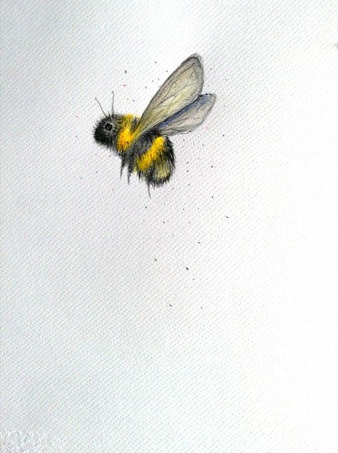 Sleeping Bee Tattoo, Fluffy Bumble Bee Tattoo, Bumble Bee Tattoo Meaning, Bee Flying Drawing, Bee Flying Tattoo, Fuzzy Bee Tattoo, Bumble Bee Tattoo Cute, Watercolor Bee Tattoo, Flying Bee Tattoo