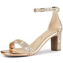 Glitter Block Heels, Ankle Strap Chunky Heels, Evening Heels, Back To School Shoes, Square Toe Sandals, Womens Chunky Heels, Glitter Heels, Chunky Sandals, Chunky High Heels