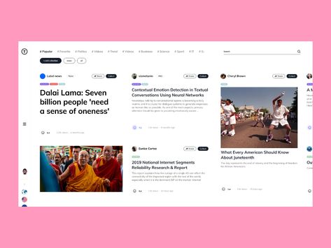 Another version of a modern news website from our team. How do you like it? Design ��— Einar Hamidullin Do you like it? Press "L" and visit our team profile! --- In... News Site Design, News Dashboard, Blog Article Design, Wireframe Website, Graphic Layout, News Website Design, News Web Design, Ui Design Website, Web News