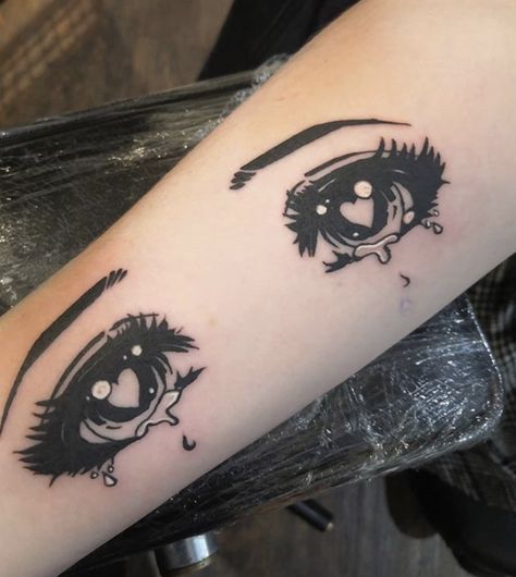 Cute anime eye tattoos #anime #animeeyes #tattoo #edgytattoo Anime Eye Tattoo, Anime Eyes Tattoo, Eye Tattoo On Arm, Under Eye Tattoo, Eye Tattoos, Eyes Tattoo, Choose Her, On Tattoo, Bestie Tattoo